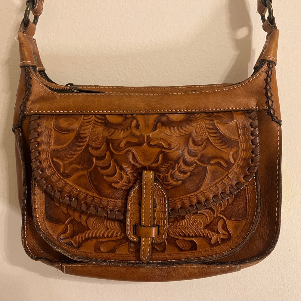 Patricia Nash Camila Double Zip
Burnished Tooled Handbag